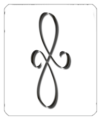 DF35-601-BK-WT Black Scroll White